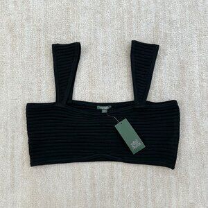NWT Wild Fable Ribbed Sleeveless Black Crop Top XL